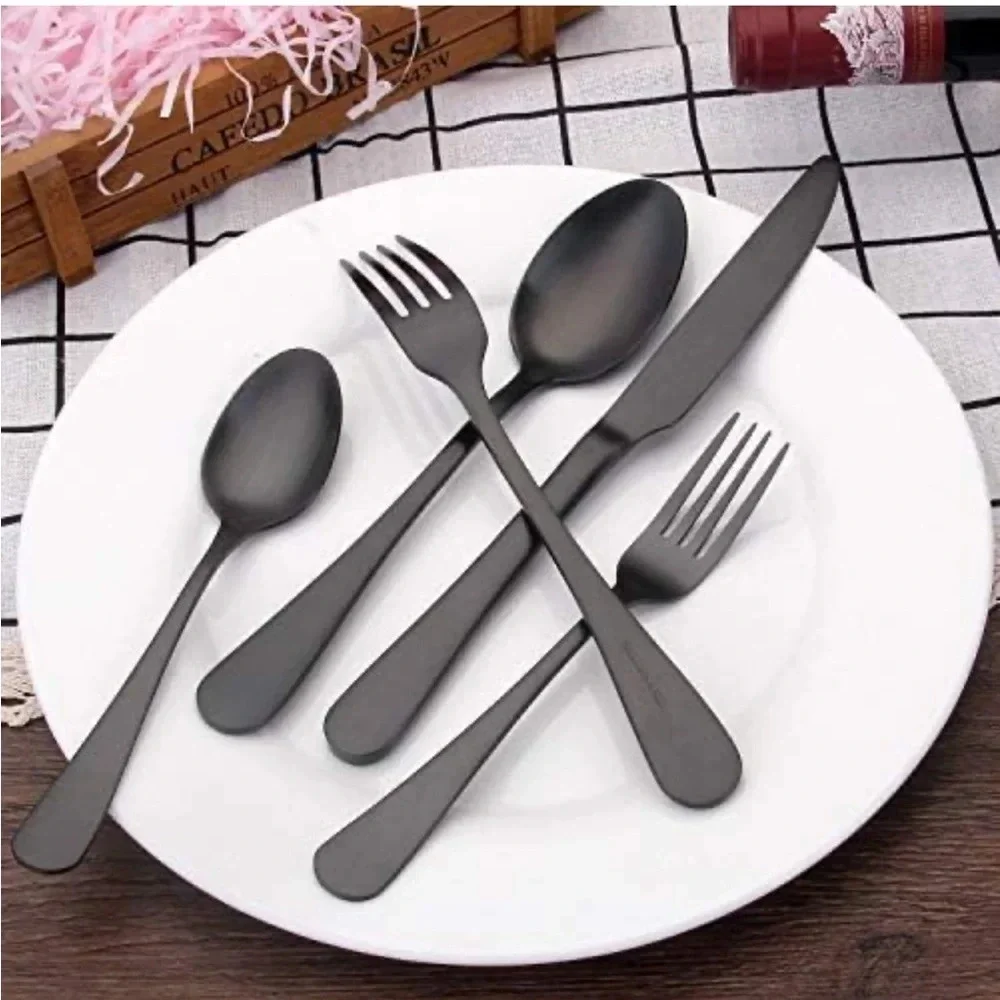 NIB SHARECOOK black 40-Piece Stainless Steel Flatware Set